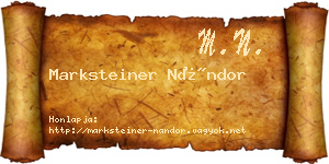 Marksteiner Nándor névjegykártya